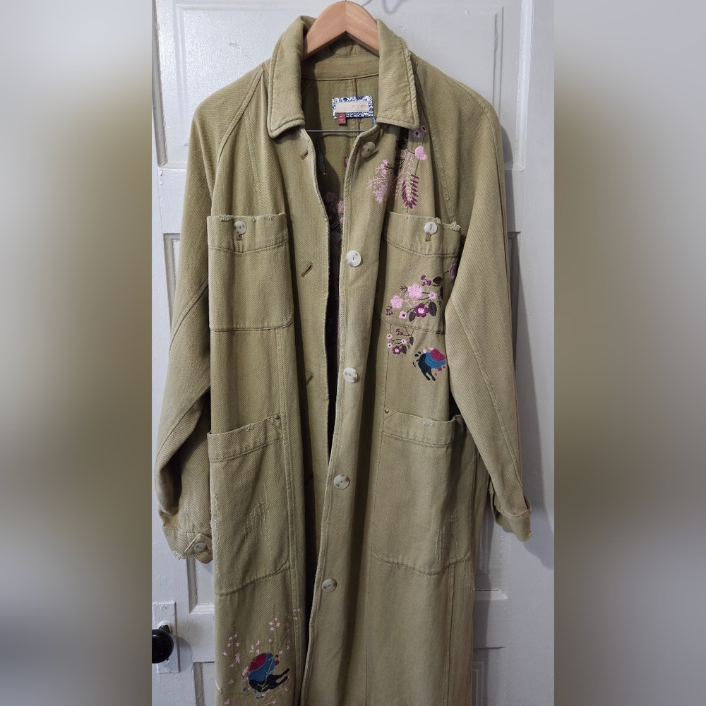 Pilcro Embroidered Coat Size Medium